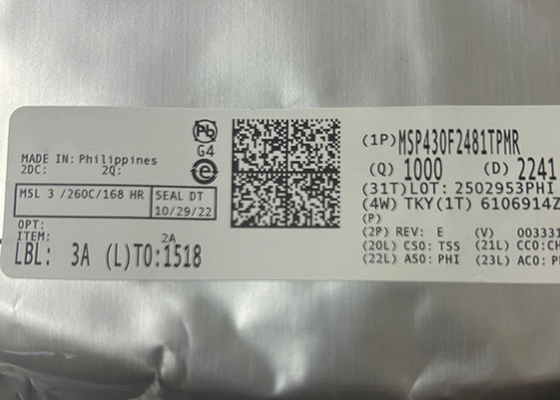 Karışık Sinyal Mikro Denetleyici Entegre Devre MSP430F2481TPMR 64-LQFP 16MHz