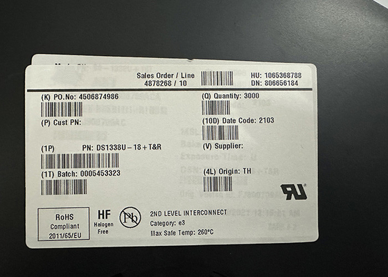 Entegre devreler çip DS1338U-18 Düşük Güçlü Seri Gerçek Zamanlı Saatler MSOP-8