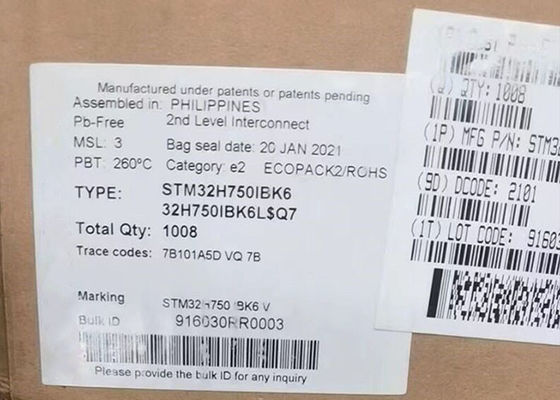 Yüksek Performanslı MCU STM32H750IBK6 Mikrodenetleyici IC 201UFBGA 32Bit Tek Çekirdekli