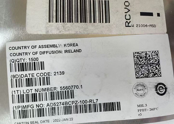 AD5274BCPZ-100 Entegre Devre Çip I2C Arayüzü Ve 50-TP Bellek Dijital Reostat