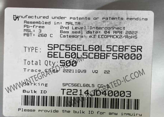 Mikro denetleyici MCU SPC56EL60L5CBFSR Çift çekirdekli 120MHz 32 bitlik güç mimarisi Mikro denetleyici