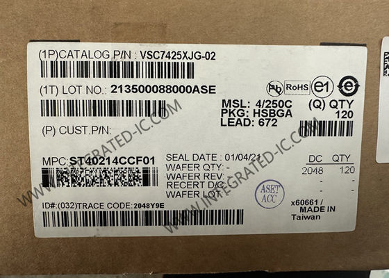 Ethernet IC VSC7425XJG-02 10 Port Yönetilen Katman 2-Ethernet Değiştirici IC 12 Alıcı BGA-672 ile