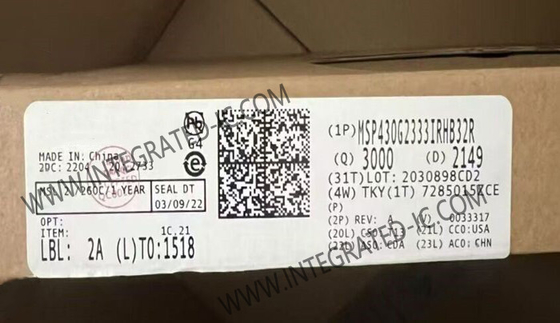 MSP430G2333IRHB32R Mikro denetleyici MCU 16 bitlik Mikro denetleyici IC 16MHz Karışık sinyalli MCU