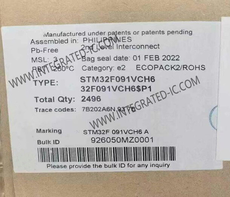 STM32F091VCH6 Mikro denetleyici MCU 32 bitlik ana akım ARM Cortex-M0 erişim hattı MCU