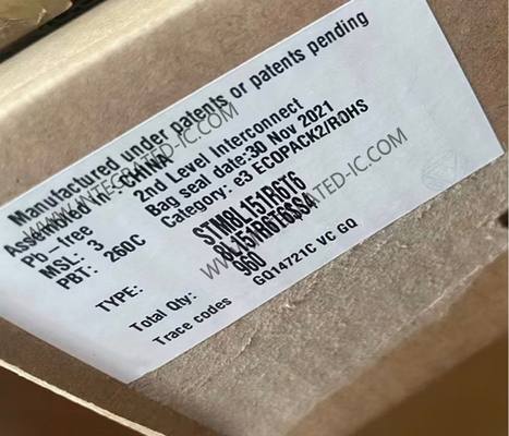 STM8L151R6T6 Mikro denetleyici MCU 16MHz 8 bitlik Mikro denetleyici IC LQFP-64 gömülü MCU