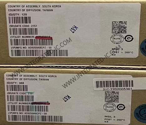 AD9259ABCPZ-50 Entegre Devre Çip 14 Bit ADC 50MSPS Analog Dijital Değiştiricisi