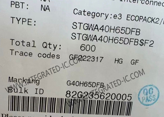 Entegre Devre Çip STGWA40H65DFB Trench Gate Field Stop 650V IGBT Transistor