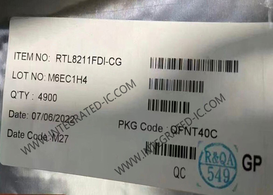 RTL8211FDI-CG Ethernet IC Yüksek entegrasyonlu 10/100/1000M Ethernet Alıcı