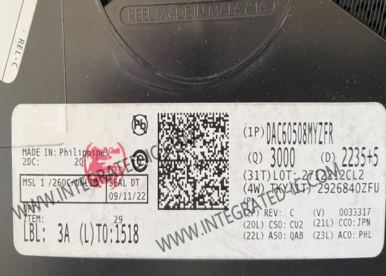 DAC60508MYZFR Entegre Devre Çipleri 8 Kanal Dijital Analog Dönüştürücüler DSBGA-16