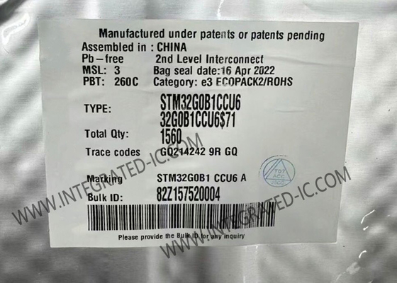 Mikrodenetleyici MCU STM32G0B1CCU6 Tek Çekirdekli Gömülü Mikrodenetleyiciler IC