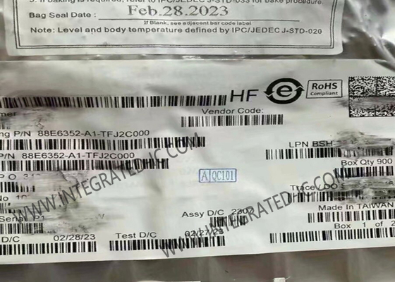 88E6352-A1-TFJ2C000 Ethernet IC Enerji verimli Ethernet ile 7 Portlı Yönetilmeyen AVB Değiştiricisi