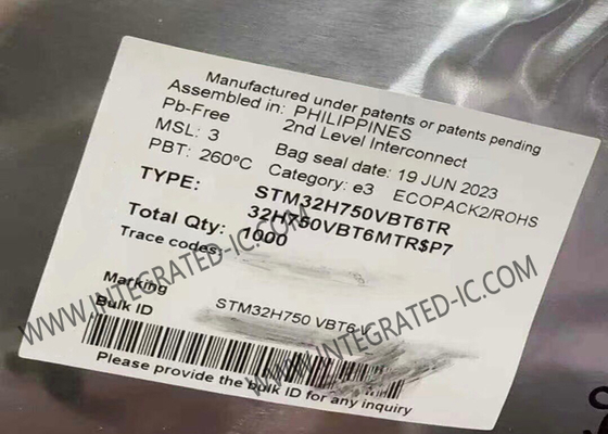 STM32H750VBT6TR Mikrodensör MCU 32 Bit Mikrodensörler 480MHz STM32H7 Serisi MCU