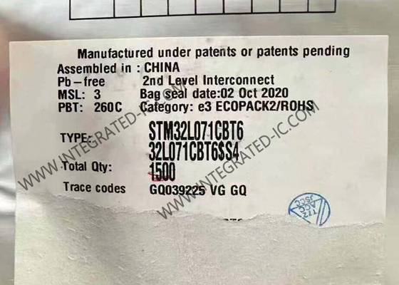 STM32L071CBT6 Mikrodenetleyici MCU Düşük Güçlü 32-Bit Tek Çekirdekli Gömülü MCU