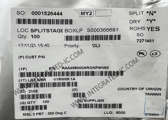 RAA489000ARGNP Entegre Devre Çip Buck-Boost Yapılandırılabilir Pil Şarj IC