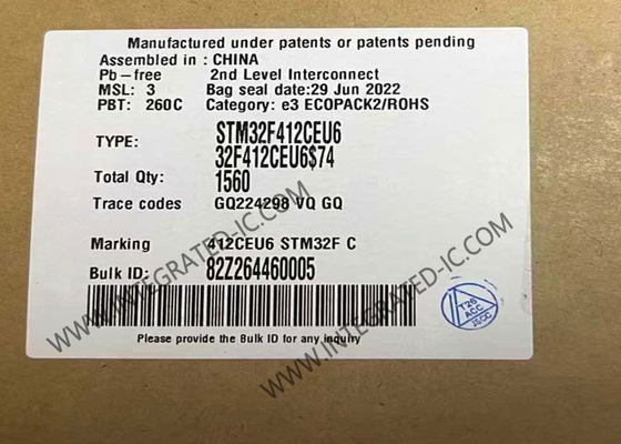 STM32F412CEU6 Mikrodenetleyici MCU 100MHz 32Bit Mikrodenetleyici IC UFQFPN48 Gömülü MCU