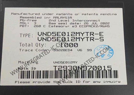 VND5E012MYTR Entegre Devre Çip 52A Çift Kanal Yüksek Yan Sürücü PowerSSO-36