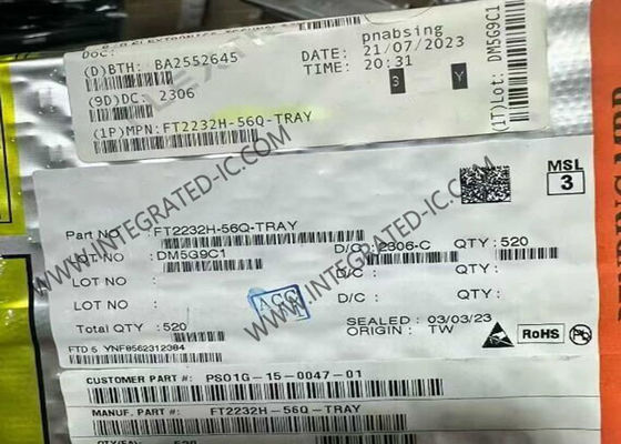 Entegre Devre Çip FT2232H-56Q 70mA Çift Yüksek Hızlı USB Denetleyicisi VQFN56