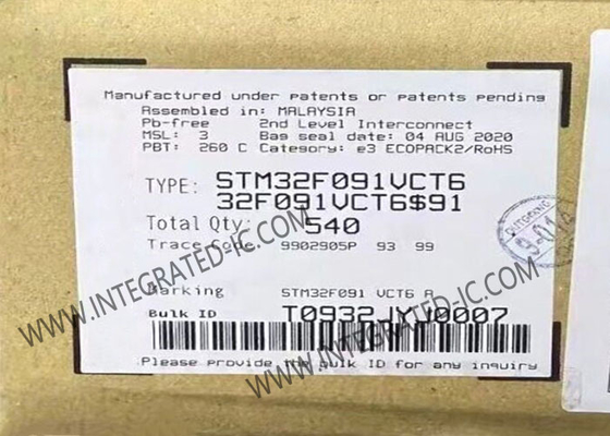 STM32F091VCT6 Mikro denetleyici MCU 32 bit 48MHz ARM Cortex-M0 gömülü MCU