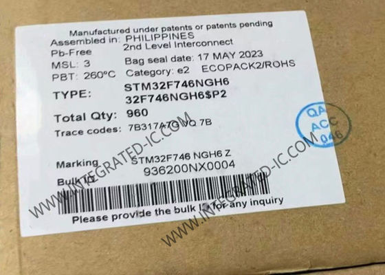 Mikrodenetleyici MCU STM32F746NGH6 Gömülü Mikrodenetleyiciler 216TFBGA Tek Çekirdekli