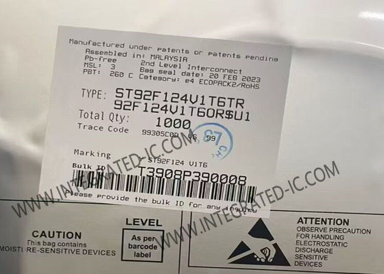 ST92F124V1T6 Mikrodenetleyici MCU 8-Bit 24MHz Tek Voltajlı Flash MCU, LQFP100 Kılıfında