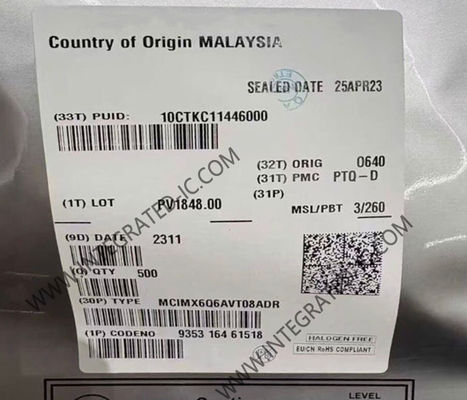 MCIMX6Q6AVT08ADR Mikrodenezgâh MCU i.MX6Q Quad Core 32 Bit 852MHz ARM Cortex-A9 Mikroprosesör 1 GHz Hızlı