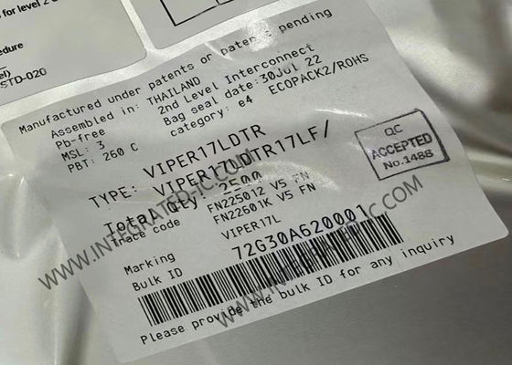 VIPER17LDTR Entegre Devre Çipleri için 60kHz Frekansı ve 9W Çıktı Gücüyle 800V Değiştirme Düzenleyicisi