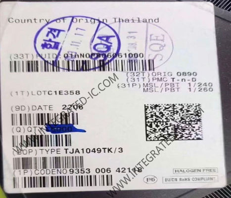 TJA1049TK Entegre Devre Çipi 5Mbps Yüksek Hızlı CAN Alıcı-Verici, 300 mV Alıcı Histerezisi ve 4.75V ~ 5.25V Besleme Gerilimi