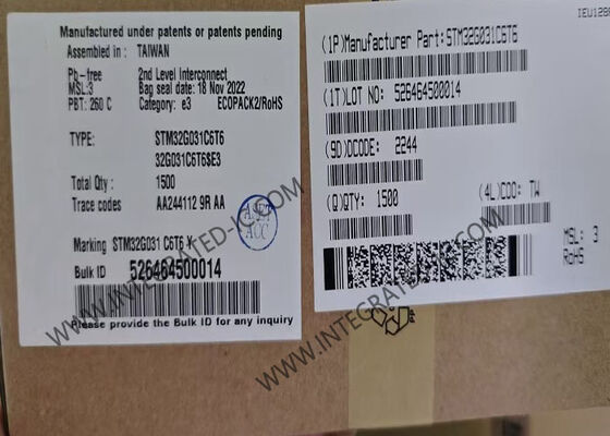 32Bit Tek Çekirdekli Mikrodenetleyiciler Chip STM32G031C6T6 48-LQFP Mikrodenetleyici MCU