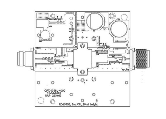 QPD1016LEVB01 Gömülü Çözümler 1.7GHz 50V 500W GaN RF Transistor Değerlendirme Kurulu