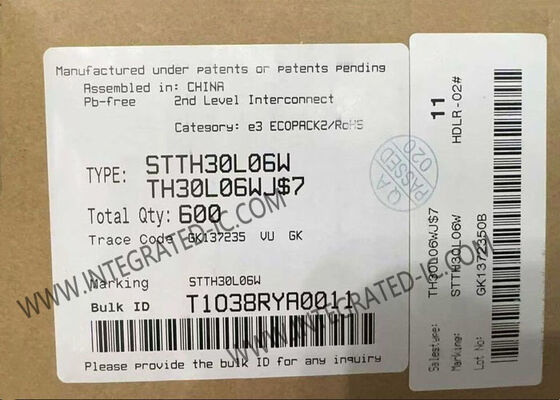 STTH30L06W Entegre devreler çipi 600V 30A Ultra Hızlı Geri Düzeltici DO-247-2 Paketi