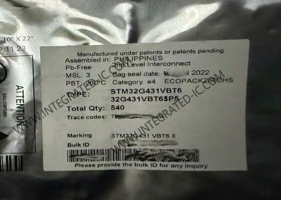 Yüksek Performanslı STM32G431VBT6 Mikrodenetleyici MCU 100LQFP 32Bit Tek Çekirdekli