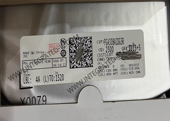 PGA308AIDGSR Sensör IC Tek kaynaklı Otomatik Sıfır Dijital Kalibrasyonlu Programlanabilir Kazanç Güçlendirici