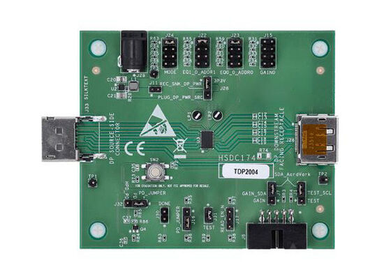 TDP2004EVM Dahili Çözümler TDP2004 4 Kanal EkranPort 2.1 Redriver Değerlendirme Modülü