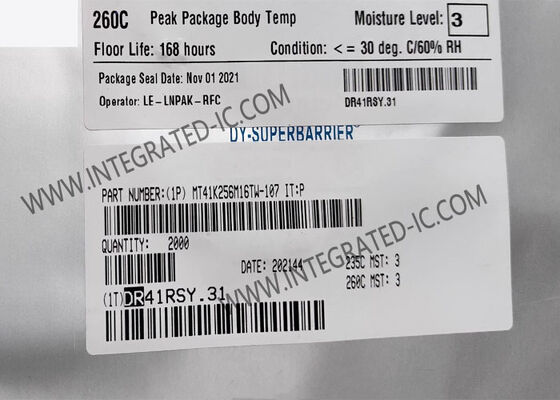 MT41K256M16TW-107 IT:P 4 Gbit DDR3L SDRAM Bellek Entegre Devresi (IC) Çipi, 933 MHz Hız ve FBGA96 Paketinde 256 M x 16 Organizasyon