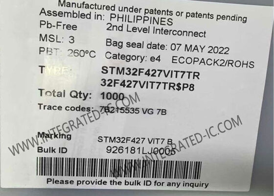 STM32F427VIT7TR Mikro denetleyici MCU 32 Bit 180MHz ARM Cortex-M4 2MB Flash Bellek ile