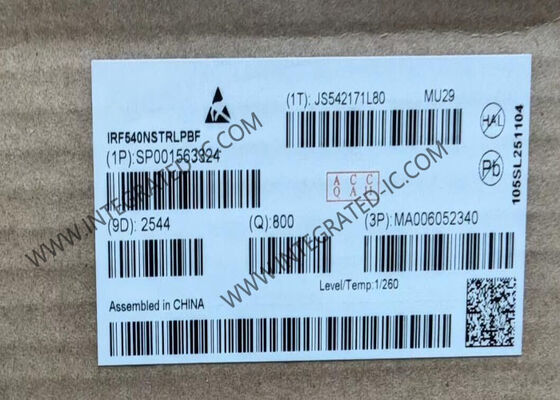 IRF540NSTRLPBF Güç MOSFET 100V Tek Kanallı N Kanalı Transistörü 33A Sürekli Çekim Akımı ve 44mOhm Direniş