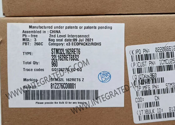 STM32L162RET6 Mikrodenetleyici MCU, 32MHz ARM Cortex-M3, 512KB Flaş Bellek ve 51 G/Ç Pini