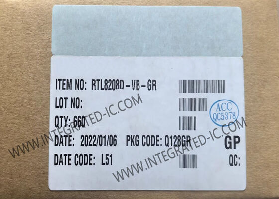 RTL8208D-VB-GR Ethernet IC Sekiz Kanallı 8 Portlu 10/100Mbps Ethernet Alıcı-Verici, RS8MII Arayüzü ile