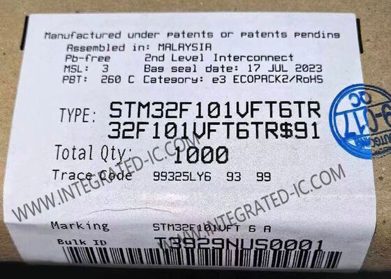 STM32F101VFT6TR Mikro denetleyici MCU, 36MHz ARM Cortex-M3 çekirdeği ve 768KB Flash Bellek