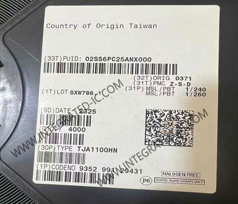 TJA1100HN Otomotiv Ethernet IC 100BASE-T1 AEC-Q100 Sınıf 1 Uyumlu PHY Alıcı 3.1V ~ 3.5V Güçlendirme Voltajı