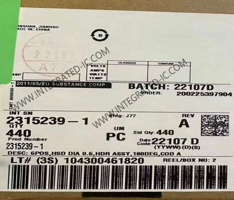 2315239-1 6 Pozisyon korumalı Otomobil HSD Veri Bağlantısı 100V Kablodan Tahtaya Dikey Montaj