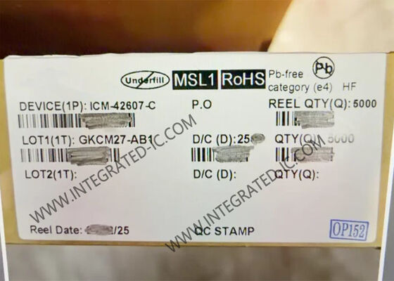 ICM-42607-C Düşük Güç Tüketimi ve 16 bitlik ADC Çözünürlüğü ile Yüksek Performanslı 6 Eksenli MEMS Hareket Takip Sensörü IC