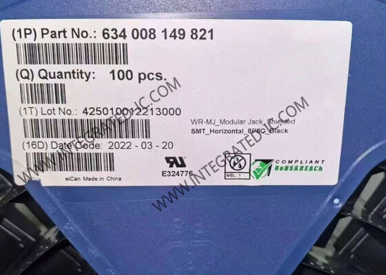 634008149821 Altın temas bitirici ve yüzey montajlı kalkanlı RJ45 konektörü 8P8C Jack modüler konektör