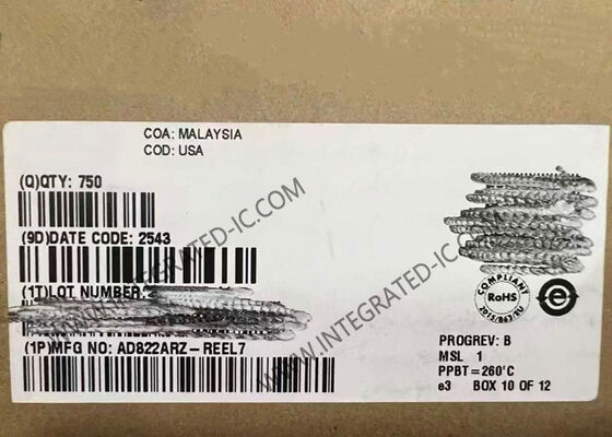 AD822ARZ Demiryolundan Demiryoluna Çıkış SOIC-8 ile Düşük Güçlü FET-Giriş Çift Çalışma Güçlendirici