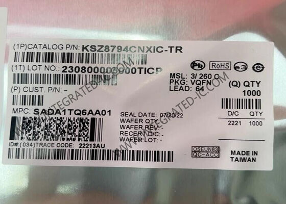 KSZ8794CNXIC Ethernet IC 4-Port Yönetilebilir Ethernet Anahtar Çipi QFN-64 Paketinde