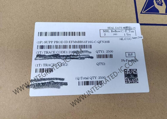EFM8BB51F16G-C-QFN20R Mikrodenetleyici MCU Otomotiv CIP-51 8051 Busy Bee 20-QFN Paket