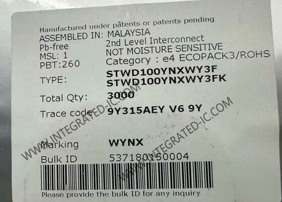 STWD100YNXWY3F Otomotiv Kalifiye Gözcü Timer Devre Chipi düşük güç tüketimi 13 μA ve geniş sıcaklık aralığı ile -40 ila +125 °C