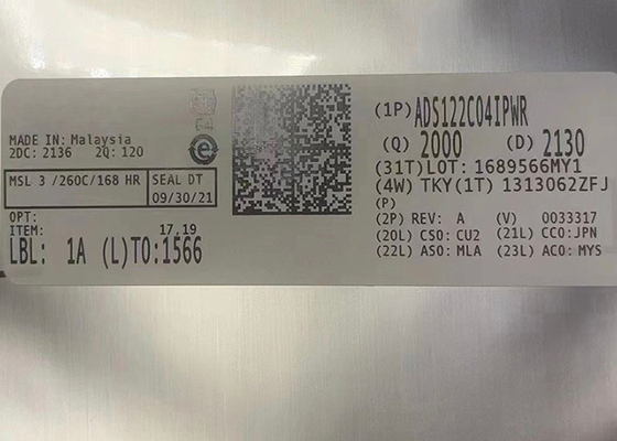 Entegre Devre Yongası ADS122C04IPWR 4 Kanal Analogdan Dijitale Dönüştürücüler 16TSSOP