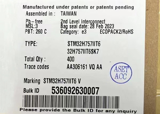 Mikrodenetleyici MCU STM32H757IIT6 32Bit Çift Çekirdekli 240MHz Gömülü Mikrodenetleyiciler
