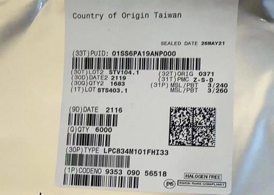 32-VFQFN LPC834M101FHI33 32-Bit Tek Çekirdekli 30MHz 32KB Mikrodenetleyici IC